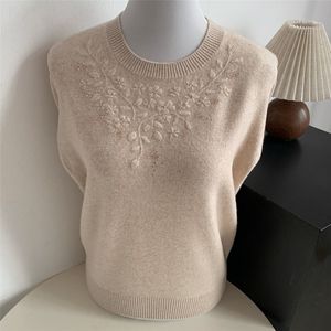 本命年红色妈妈装打底毛衣100纯羊毛衫冬季上衣宽松大码针织衫秋