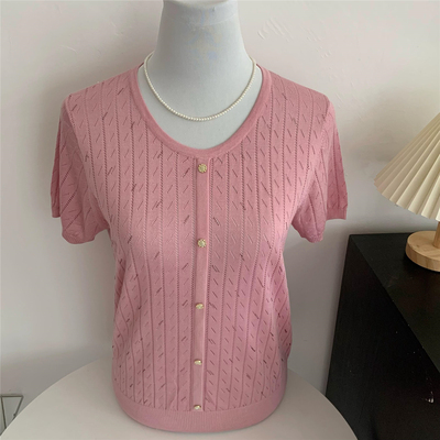 常规短袖圆领镂空通勤百搭