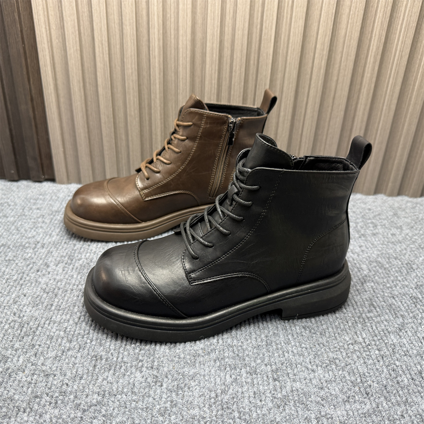 撤柜处理棕色加绒短靴女2025冬季新款英伦风复古保暖显瘦马丁靴女,女鞋,马丁靴,淘宝优惠券,粉丝福利购,淘宝优惠卷