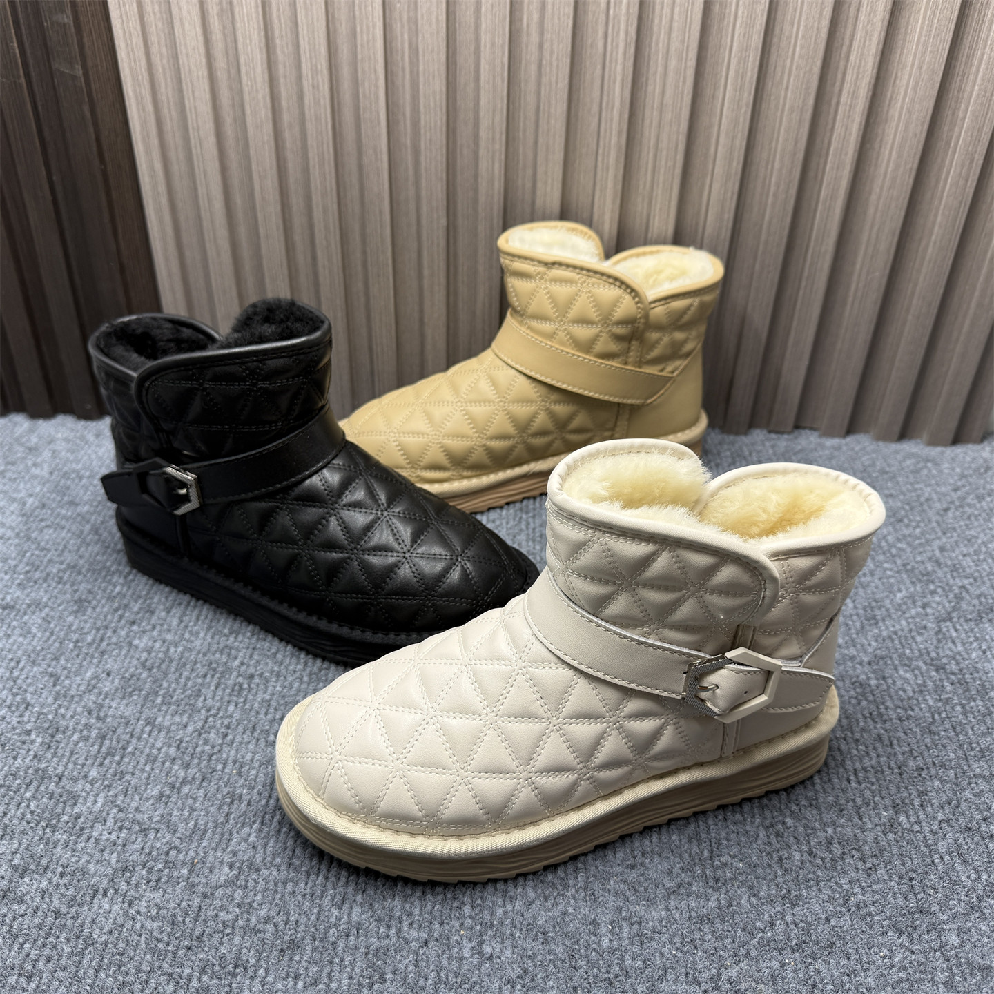 撤柜处理韩版真皮雪地靴女冬季加绒保暖短靴扣带装饰防寒东北棉鞋,女鞋,时尚雪地靴,淘宝优惠券,粉丝福利购,淘宝优惠卷