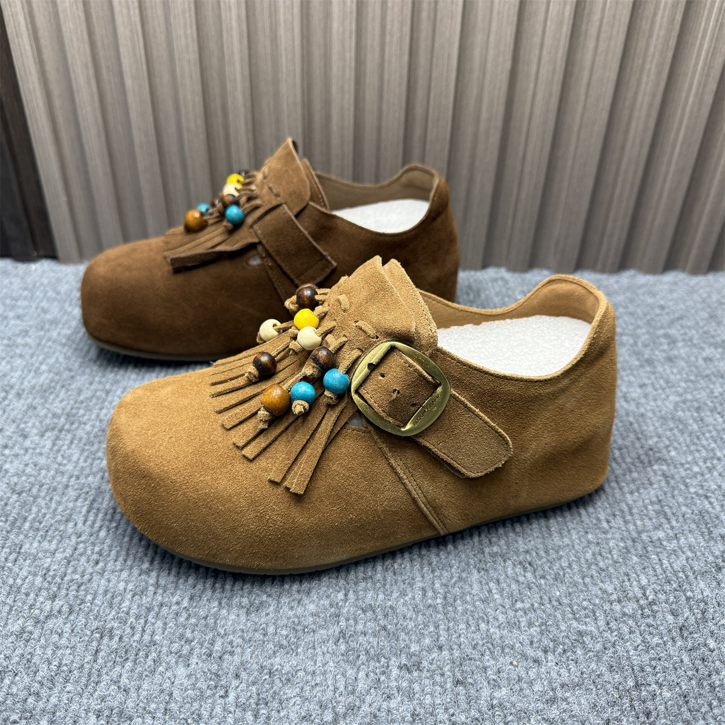 撤柜处理真皮流苏串珠全包勃肯鞋女2025新款内增高舒适软底女单鞋,女鞋,勃肯鞋/软木鞋,淘宝优惠券,粉丝福利购,淘宝优惠卷