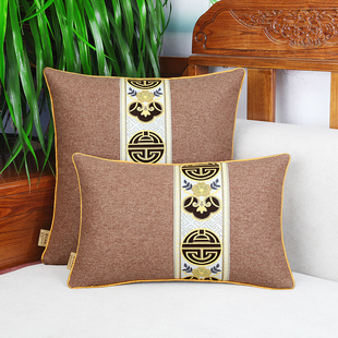 防水靠墊紅木家具抱枕實木沙發腰靠輕奢抱枕臥室床頭靠墊 新中式