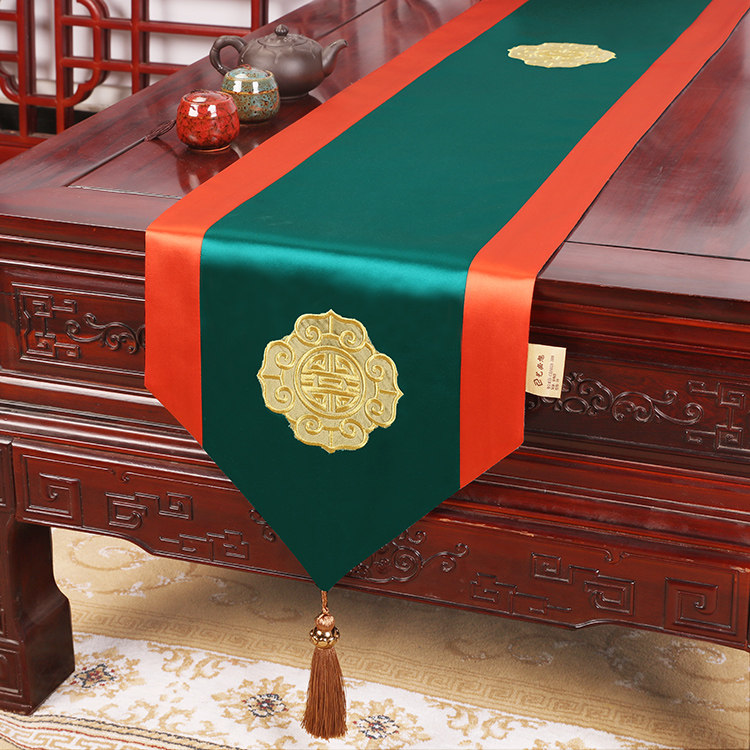 艺必旭新中式刺绣桌旗茶几旗电视柜盖布长条装饰布艺鞋柜定制,居家布艺,桌旗,淘宝优惠券,粉丝福利购,淘宝优惠卷
