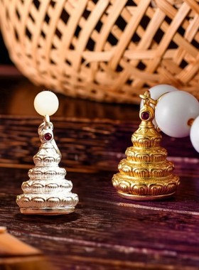 s925纯银镀金莲花曼扎吊坠文创