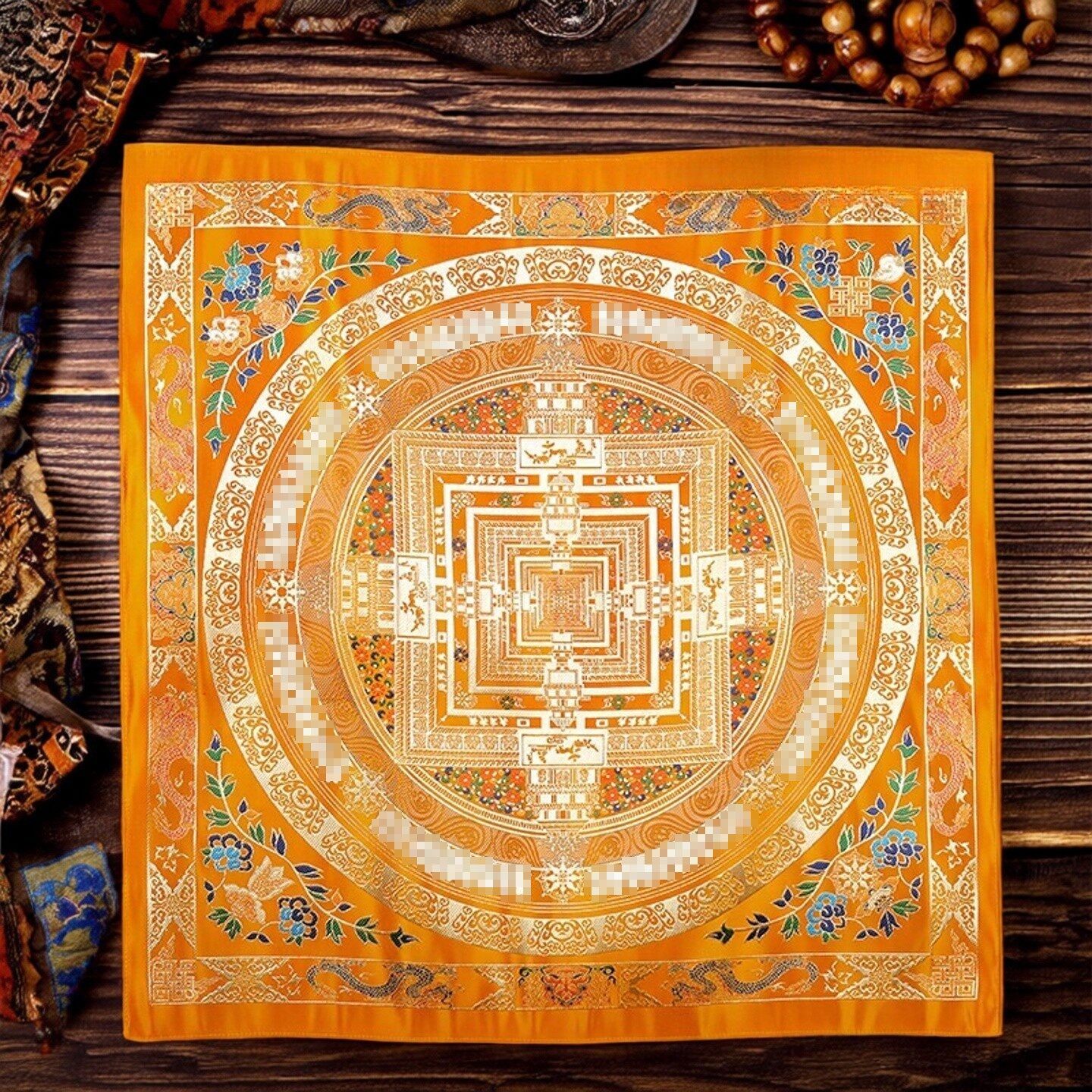 坛城供台桌布刺绣桌布织锦缎双层加厚款供桌布法器垫装饰桌布70cm,居家布艺,桌布,淘宝优惠券,粉丝福利购,淘宝优惠卷