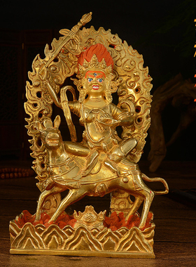 仿尼泊尔纯铜全鎏金吉祥天母