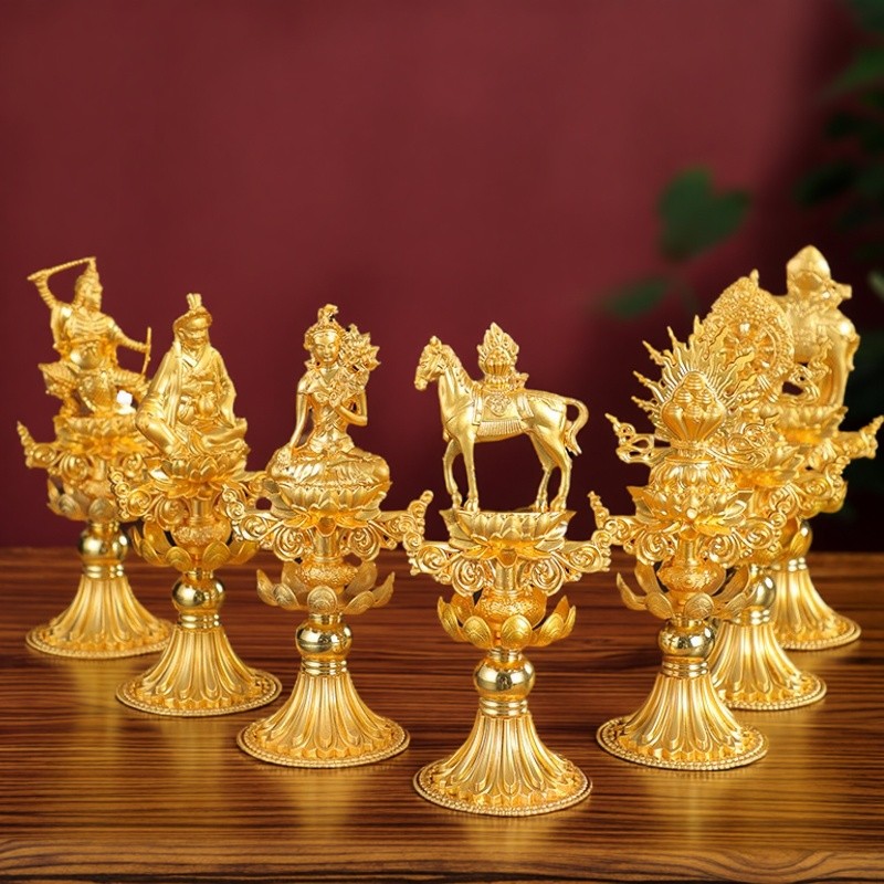 铜合金轮王七政宝组合供奉摆件