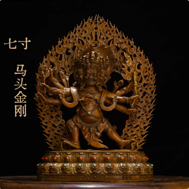 藏式金刚护法马头金刚铜像摆件