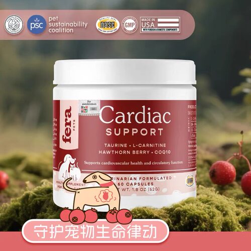 小马丨美国Fera加强版辅酶Q10护心宝猫咪狗心脏病支持心血管功能