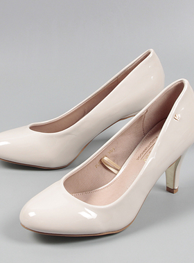 单鞋女2022新款伴娘鞋裸色高跟鞋女细跟工作鞋女通勤大码鞋