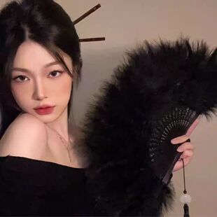 超仙暗黑系lolita玫瑰花蕾丝扇子折扇复古欧式万圣节漫展cos配饰