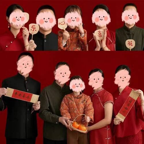 小卷轴对联扇子灯笼宝宝摄影道具