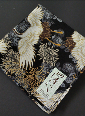 53cm日本制进口纯棉大手帕男女士方巾日式和风风吕敷仙鹤麒麟武士