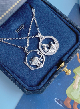 小王子&狐狸原创纯银情侣项链