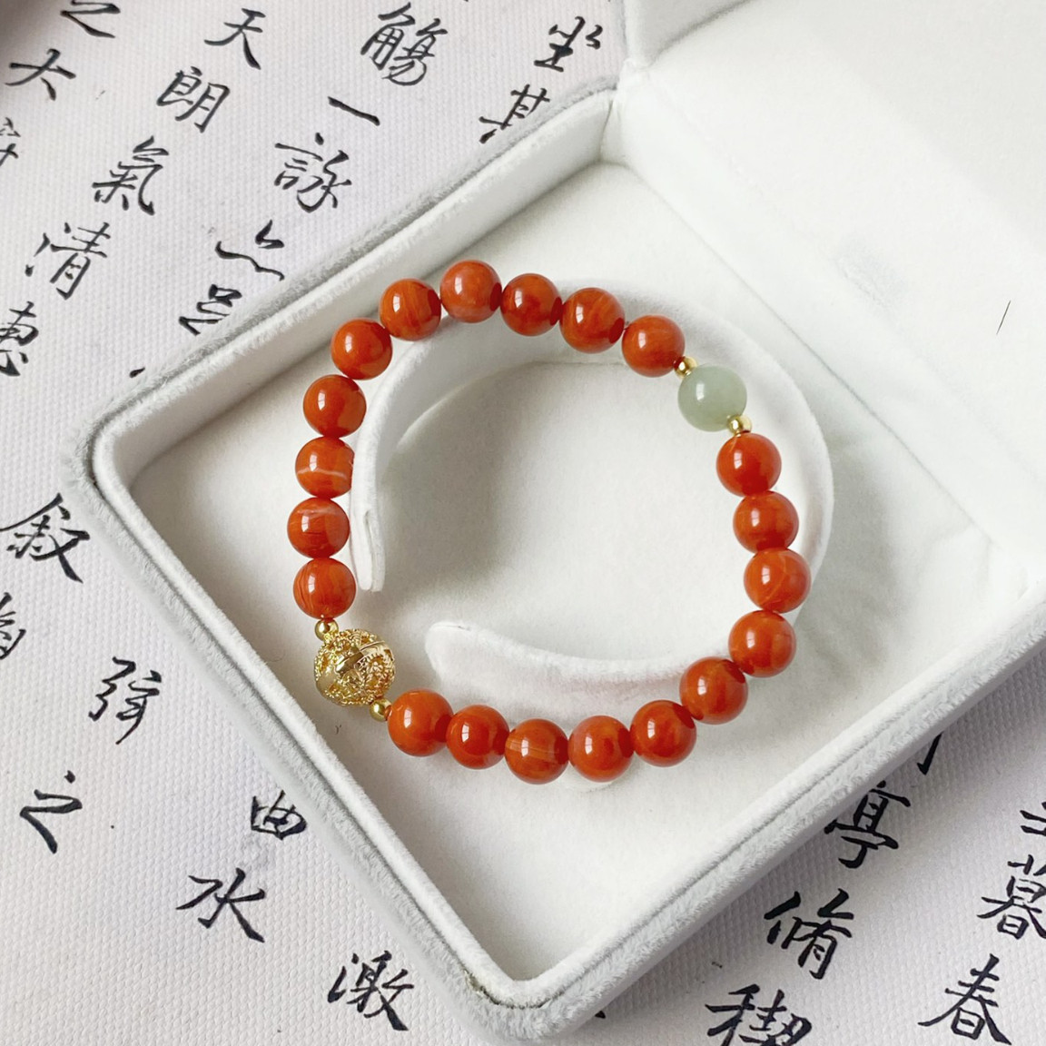 新年礼物南红国风红玛瑙手链