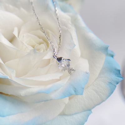 通体纯银简约不掉色鱼锁骨链