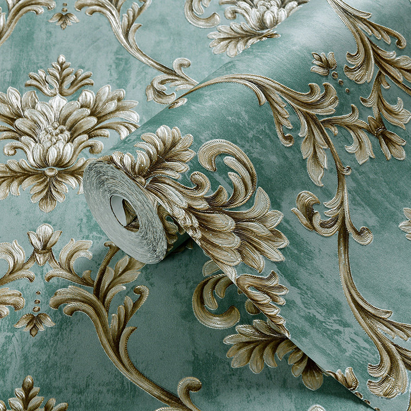 奢华欧式墙纸自粘3d立体无纺精压壁纸家用卧室客厅电视背景墙贴纸