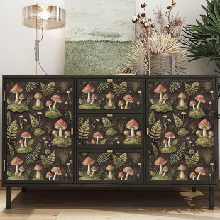 欧美复古风家具翻新贴纸柜子衣柜门墙面装饰直播间背景墙壁纸自粘