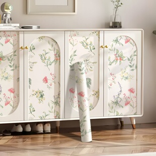 小清新法式田园贴纸家具翻新美化柜子鞋柜橱柜门玻璃装饰墙纸自粘