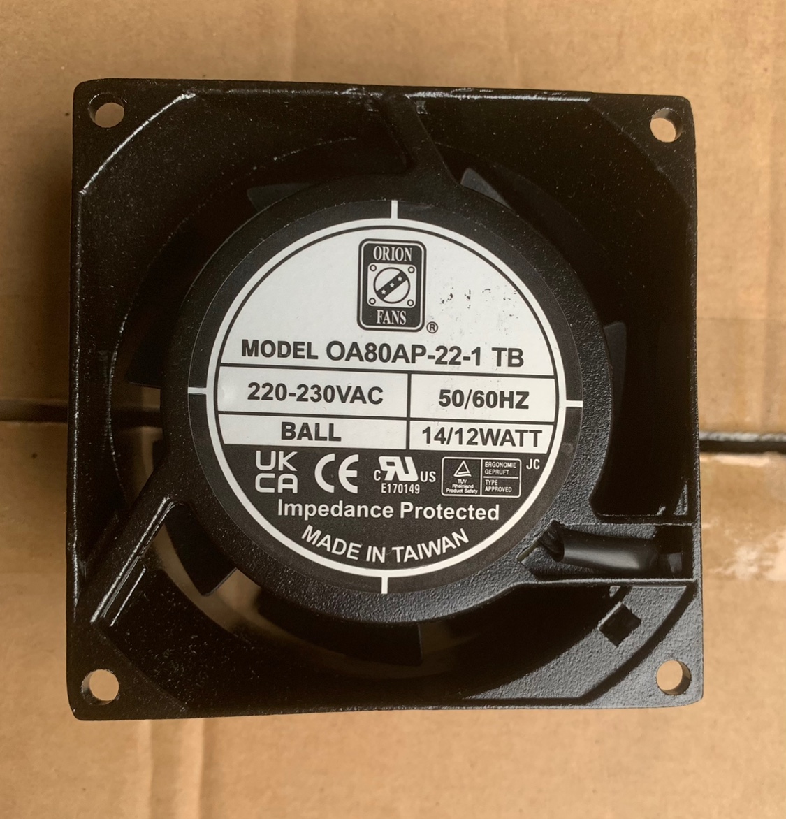 正品OA80AP-22-1WB/1TB风机Orion交流230V 8CM 8038 12W 散热风扇