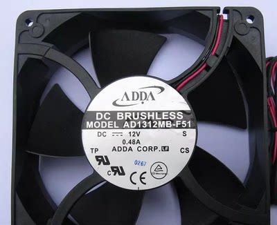 全新 ADDA 12738 12CM 大风量 机箱风扇 12V 0.48A AD1312MB-F51