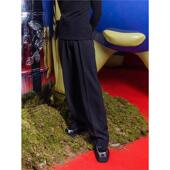 长裤 星服王嘉尔同款 高级垂感黑色显瘦高腰宽松 男士 夏季 直筒西装 裤