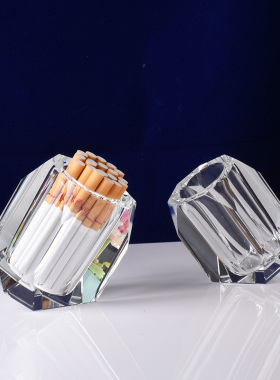 水晶烟罐 玻璃烟盒烟筒烟架精美实用酒店KTV男士家居创意烟盅烟具