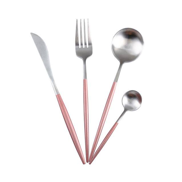 Gold Cutlery Steak Knife Fork Coffee Spoon Teaspoon Butter