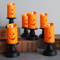 Halloween Lights LED Candle Pumpkin Candlestick Lamp Scery thumbnail 5