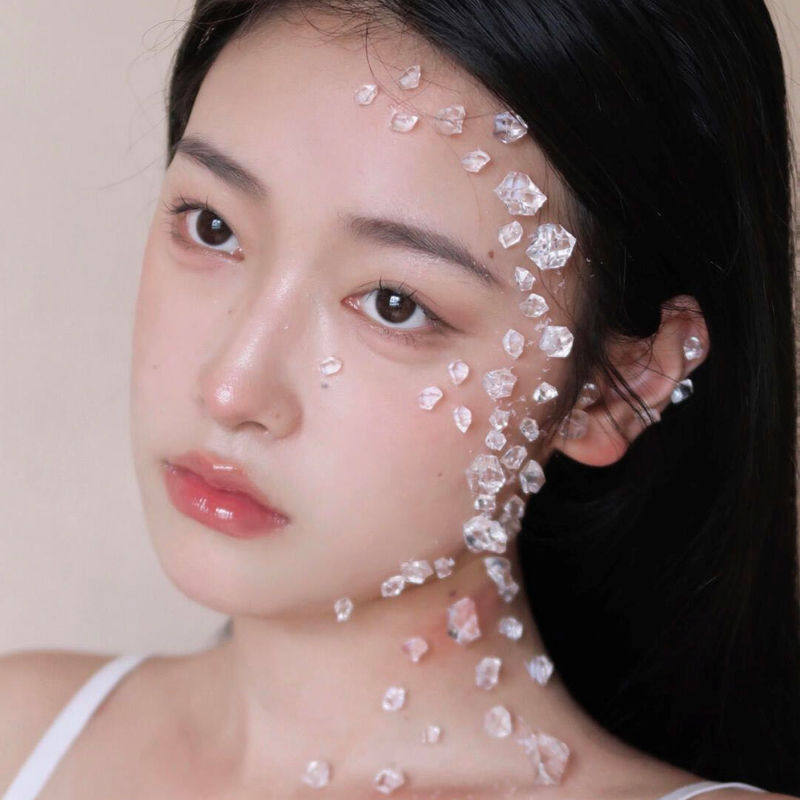 化妆脸部贴钻仿真水晶石创意妆容新娘造型小冰块圆珠水珠大小面部