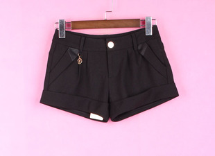 春秋季 83YH336女装 休闲裤 低腰黑色修身 子 百搭短裤 徐