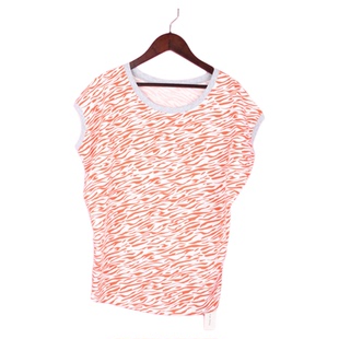 家居服橙休闲棉T恤上衣 哥系列79GDMW230女品牌折扣夏短袖 徐07