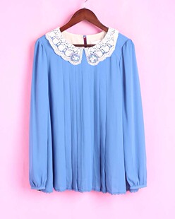 雪纺衫 R系列142096库存清仓春秋女套头圆领长袖 包邮 上衣 徐08