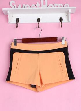 44XU313女品牌折扣夏季休闲裤低腰桔色修身短裤子