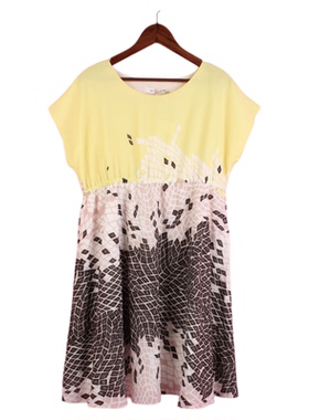 [徐]104SYMM123库存剪标上新女式夏季圆领宽松印花孕妇休闲连衣裙