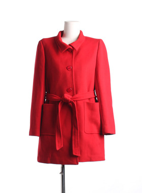 【徐07】思(崮)系列151SP*055秋冬女收腰新年红色毛呢大衣外套