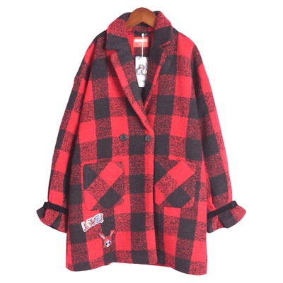 【徐07】A系列152AB*449秋冬女中童翻领英伦风毛呢外套