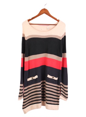 【徐08】100SYMM202上新库存剪标女式春秋长袖条纹混色孕妇针织衫