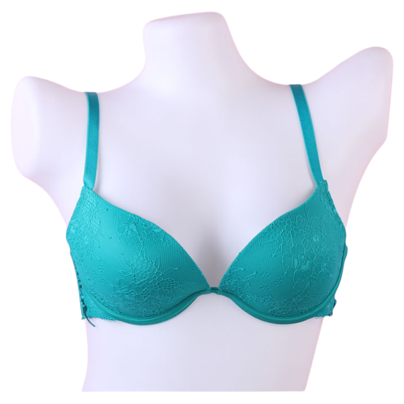 【徐10】50AL928库存纯色花侧收聚拢舒适亮色女绿色文胸内衣特惠
