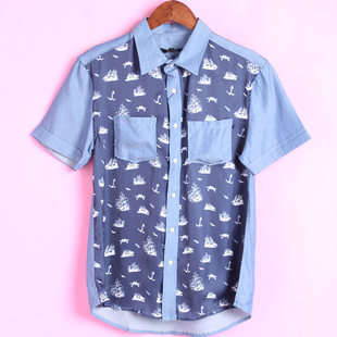 夏季 米系列135MCT011库存男士 薄款 潮流开衫 衬衫 短袖 徐08