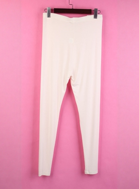 【徐08】100SYMM707库存剪标上新女春秋高腰可调腰白色弹性孕妇裤