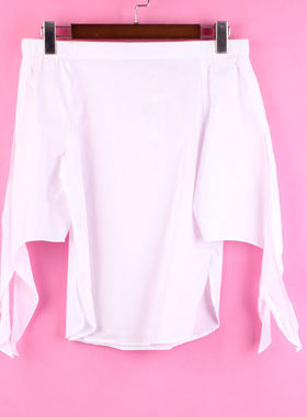 [徐][万]包邮杭派315103女式夏季套头一字领长袖白色衬衫上衣