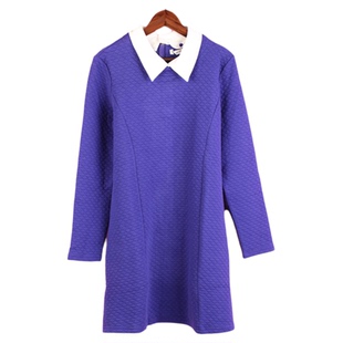 套头长袖 春秋季 104SYMM041剪标上新女式 紫蓝色柔软连衣裙 徐08