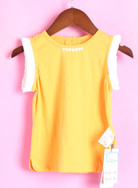 【徐08】M系列MOIM*128862上新儿童装T恤套头圆领浅橙色T恤