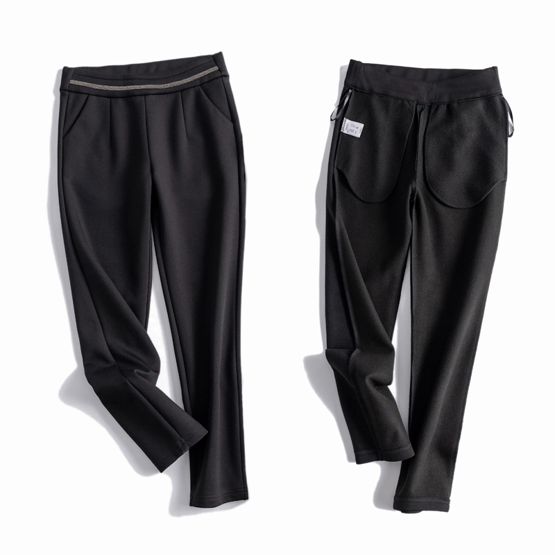 加厚加绒舒适罗马布通勤小直筒钉珠休闲西裤弹力小脚休闲裤1018|ruв категории Женская одежда, брюки, брюки - от Buy2taobao.com для оказания профессиональной услуги покупки агента Taobao