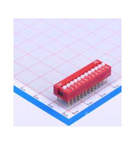 DSWB12LHGET 拨码开关 2.54mm 红色宽体12位顶拨插件