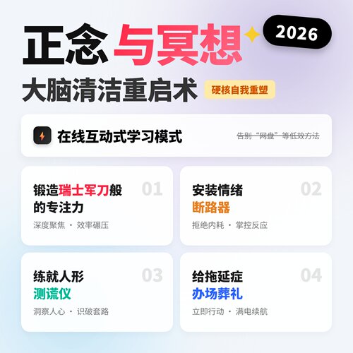 正念与冥想大脑清洁重启术停止精神内耗职场解压情绪管理自我提升