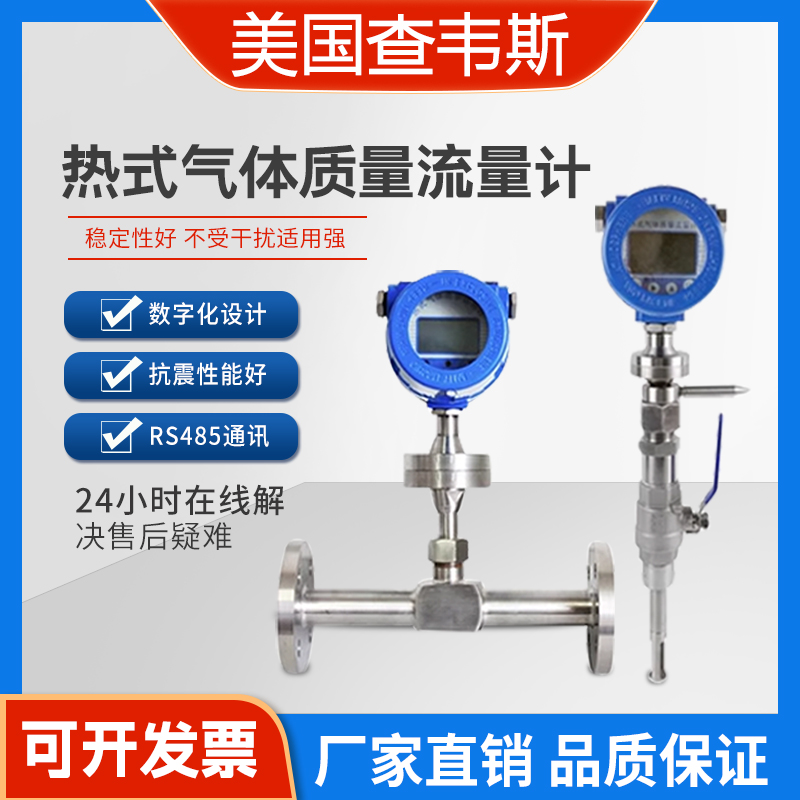 热式气体质量流量计进口一体式插入式分体式空气氢气智能防爆美国