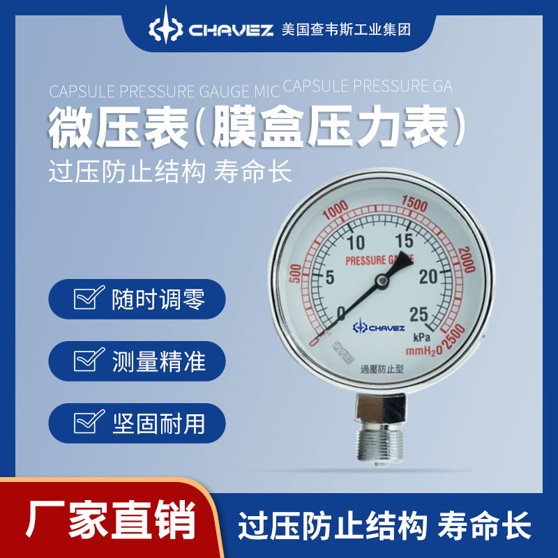 YDM膜盒压力表CHAVEZ进口防止型