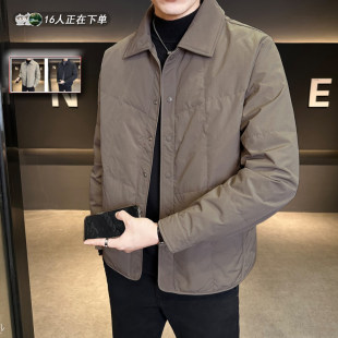 外套 高品质潮流翻领轻便短款 国标90绒轻薄羽绒服男冬季 2025年新款